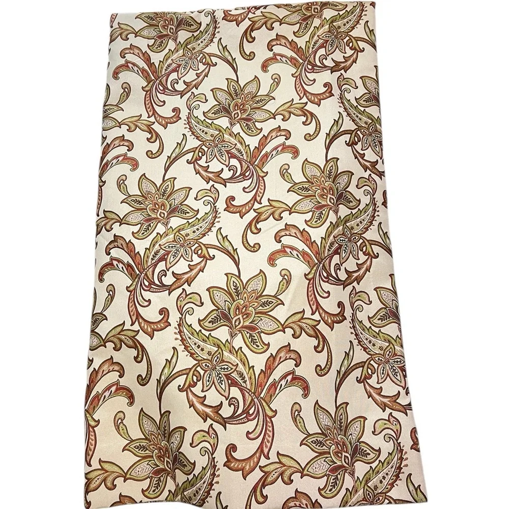 Pair Jacobean Floral Lined Curtain Panels Drapes Pinch Pleat 85” long